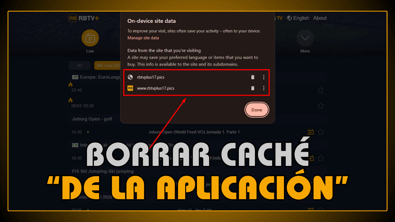 Borrar caché de la aplicación