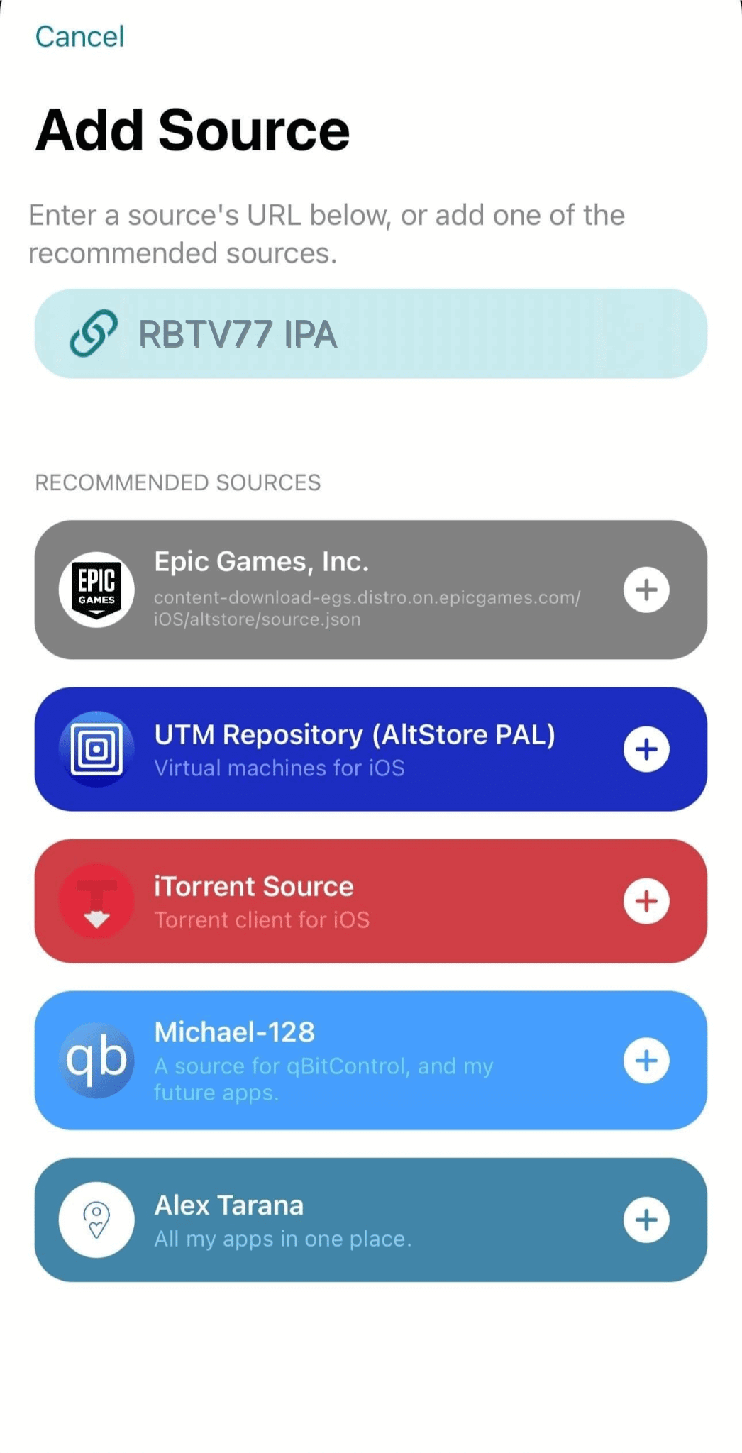 Carga lateral RBTV77 a través AltStore