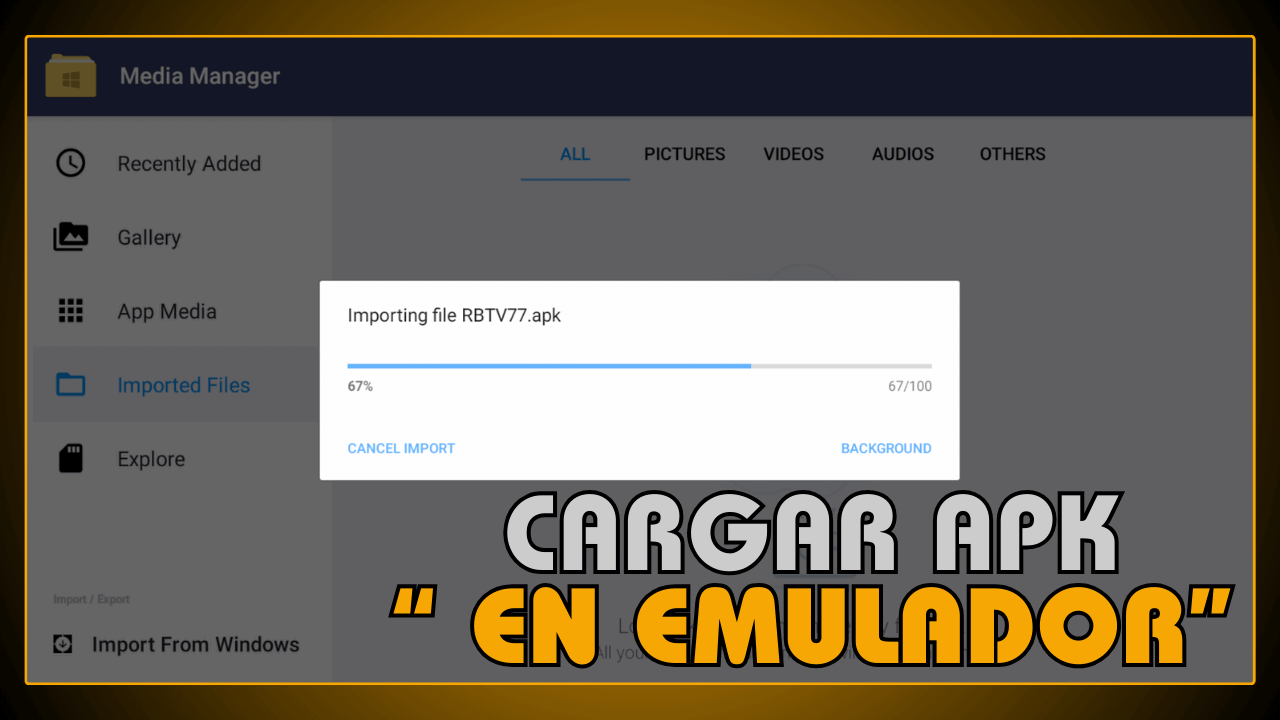 Cargar APK en emulador