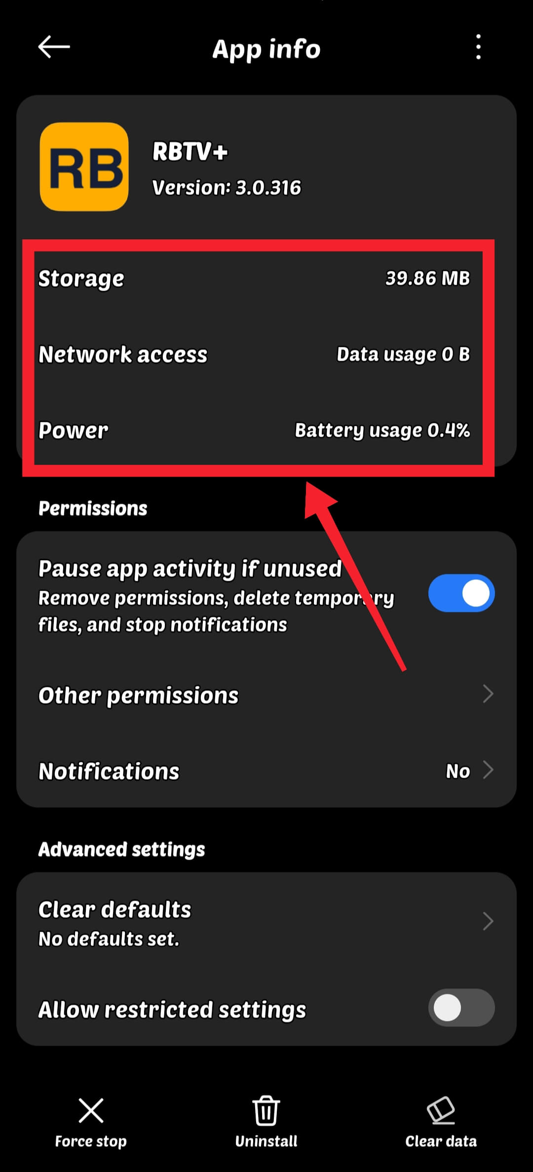 Otorgar permisos a aplicación