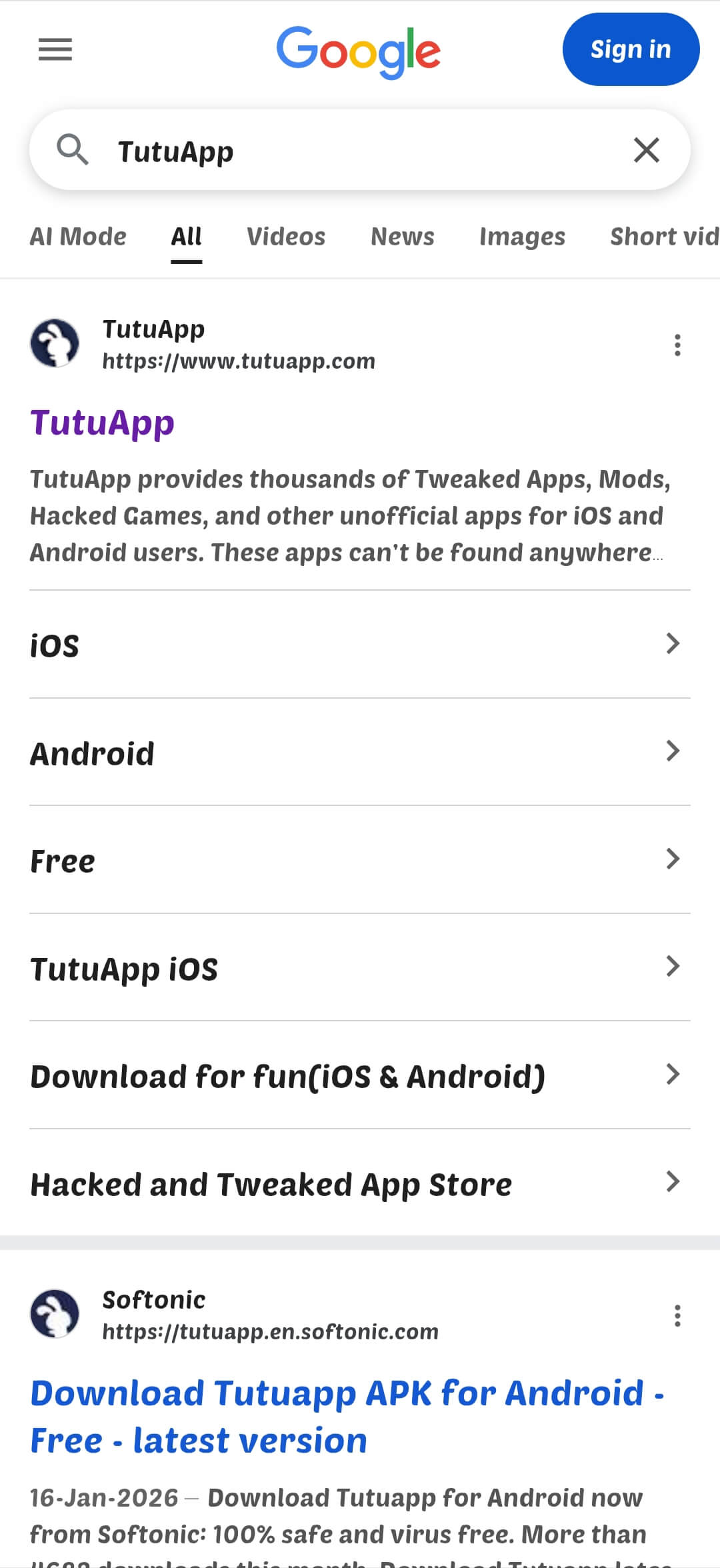 Abra Safari y busque TutuApp