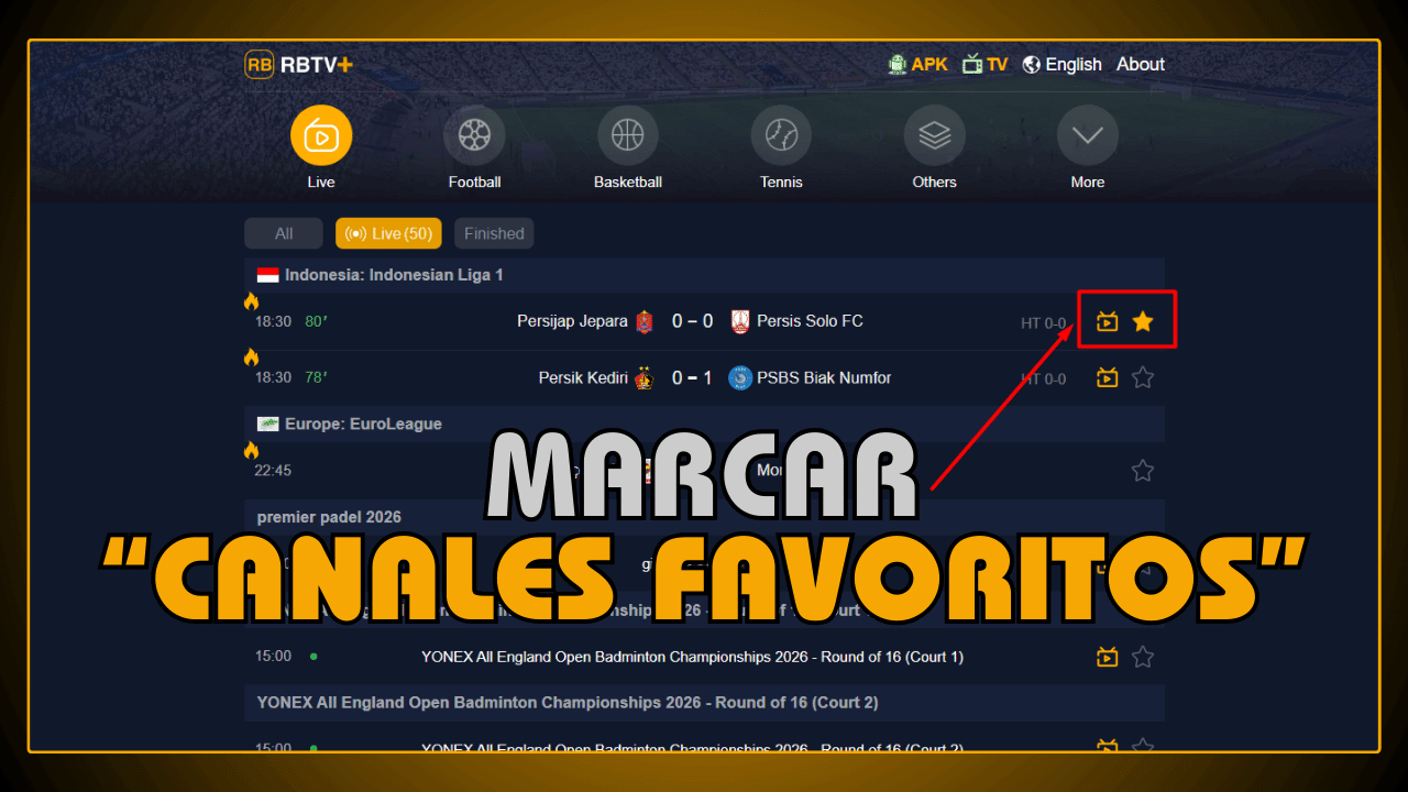 Marcar canales favoritos