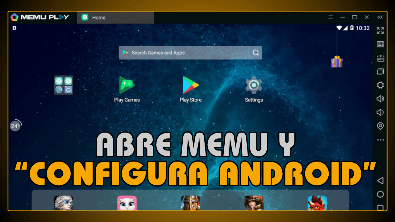 Abre MEmu y configura Android