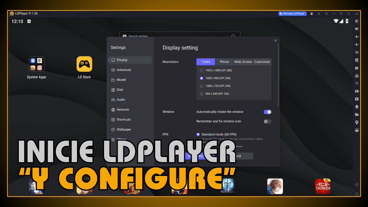 Inicie LDPlayer y configure